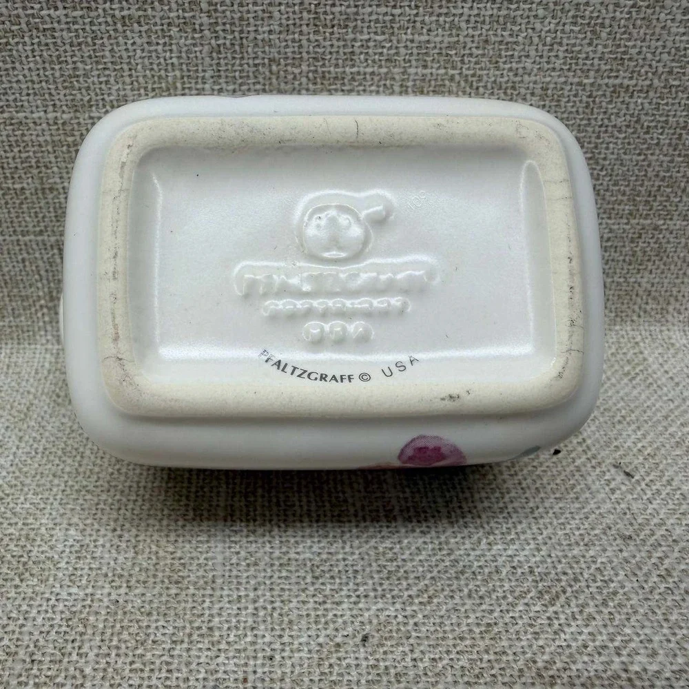 Pfaltzgraff Naturewood Mini Loaf Pan Bluebird Floral Stoneware Baker USA 4.25in